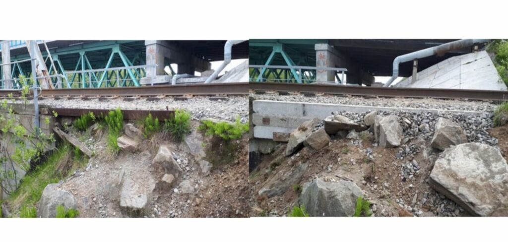 Монтаж контруголка на Ж/Б мосту 1298км 7пк